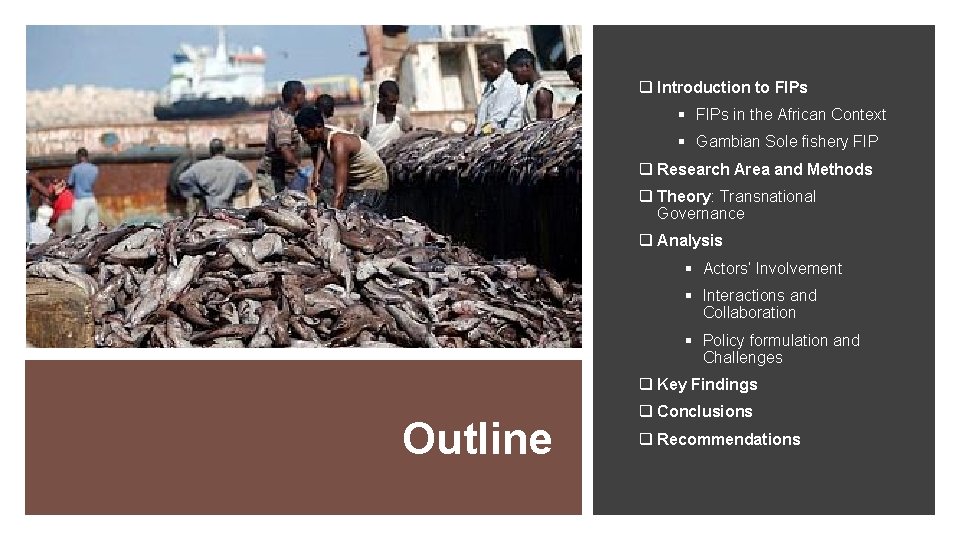 q Introduction to FIPs § FIPs in the African Context § Gambian Sole fishery