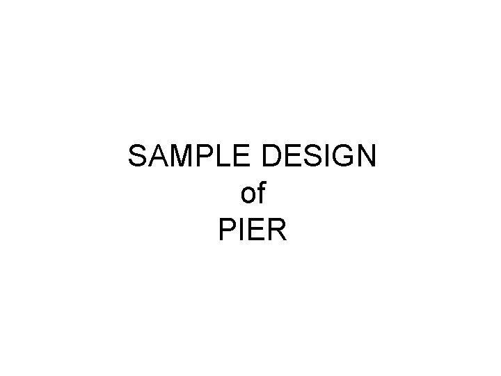 SAMPLE DESIGN of PIER 