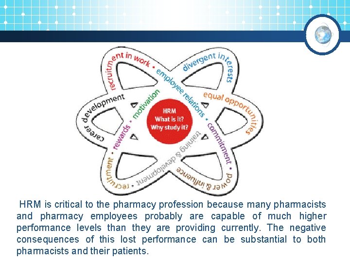 HRM is critical to the pharmacy profession because many pharmacists and pharmacy employees probably