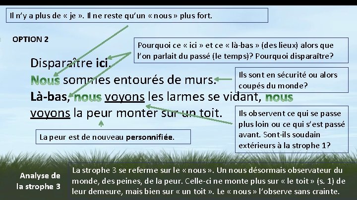 Il n’y a plus de « je » . Il ne reste qu’un « nous » plus fort.