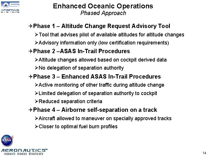 Enhanced Oceanic Operations Phased Approach QPhase 1 – Altitude Change Request Advisory Tool ØTool