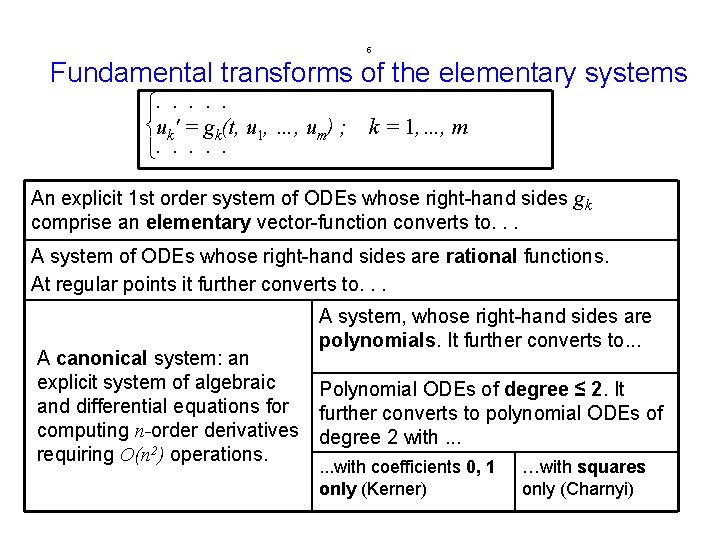 5 Fundamental transforms of the elementary systems uk' = gk(t, u 1, …, um)