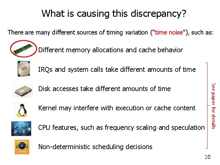 What is causing this discrepancy? There are many different sources of timing variation ("time