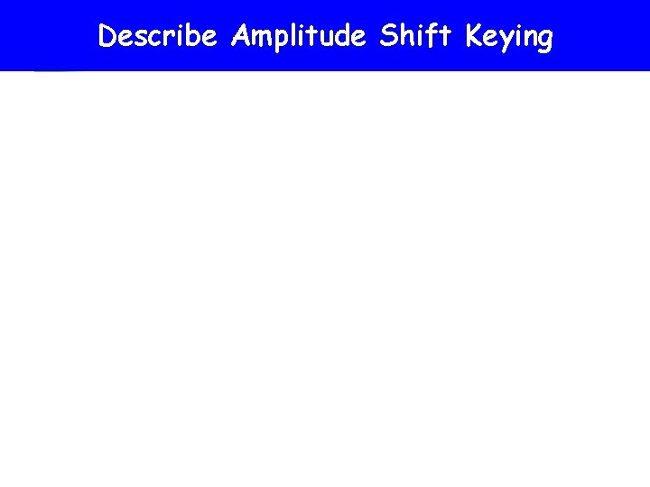 ASK Describe Amplitude Shift Keying 