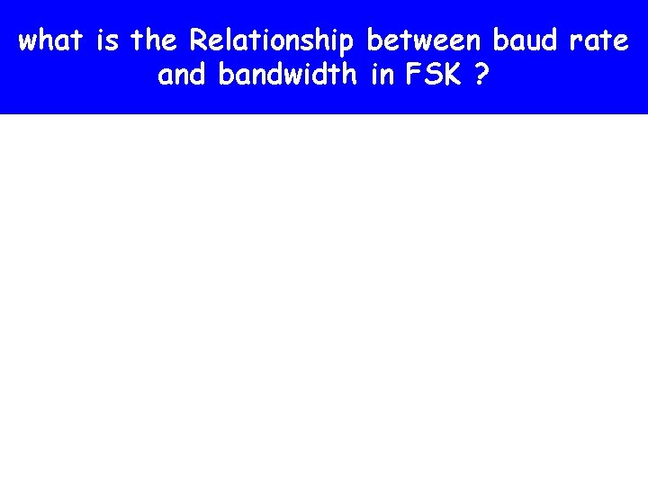 Relationship between baud rate and bandwidth in FSK what is the Relationship between baud