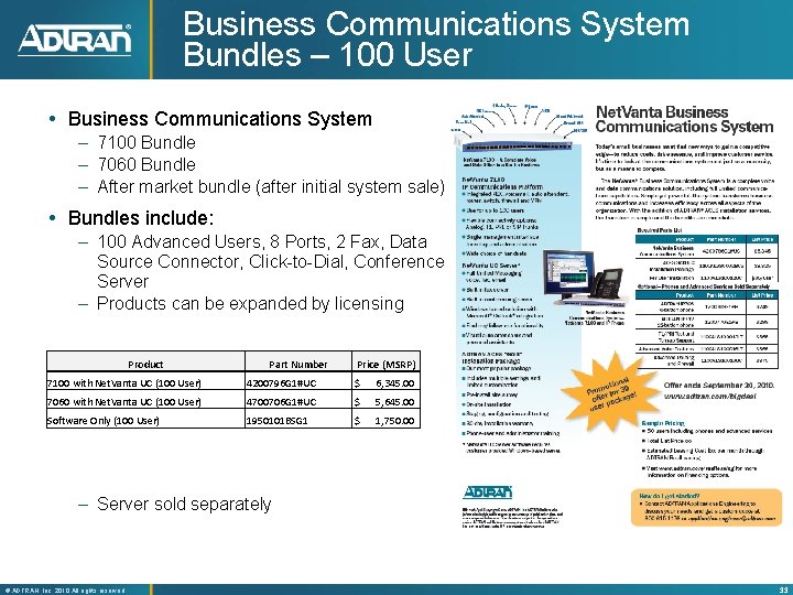 Business Communications System Bundles – 100 User Business Communications System – 7100 Bundle –