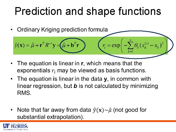 Prediction and shape functions • 