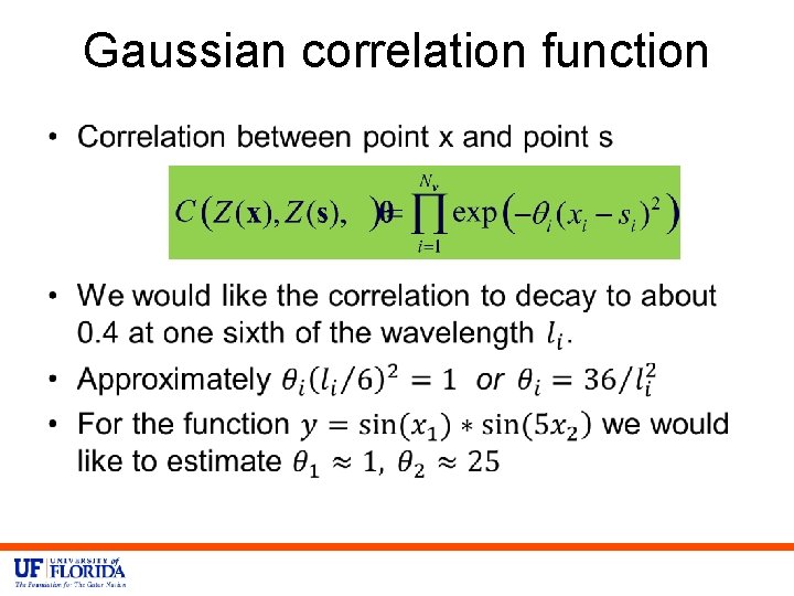 Gaussian correlation function • 