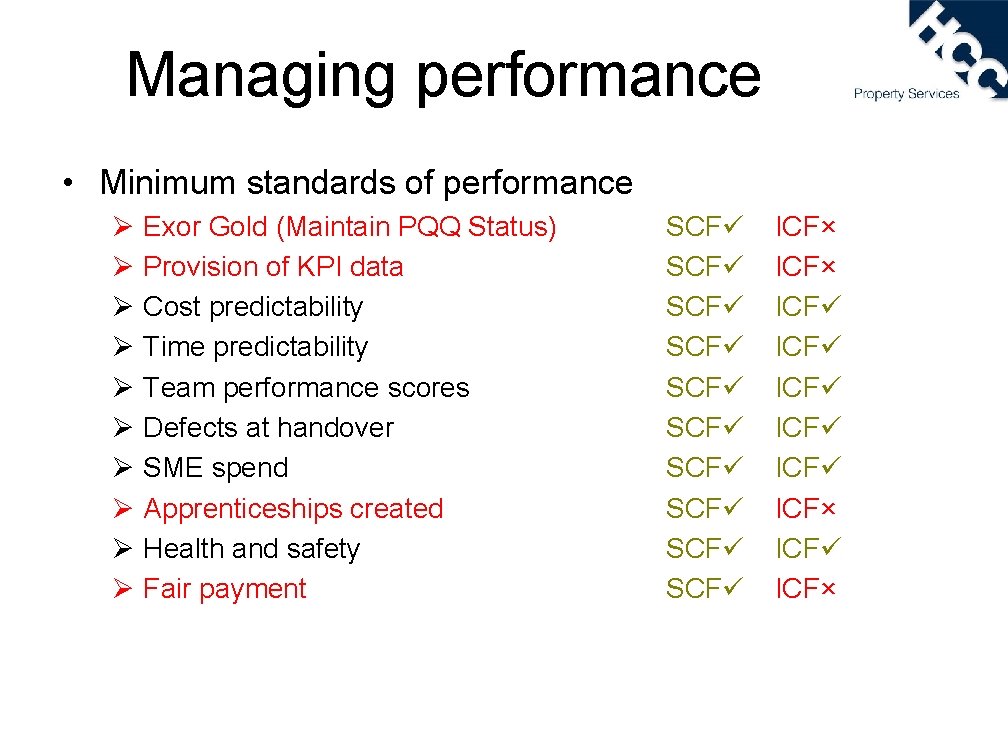 Managing performance • Minimum standards of performance Ø Ø Ø Ø Ø Exor Gold