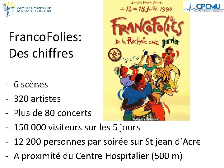 Franco. Folies: Des chiffres - 6 scènes 320 artistes Plus de 80 concerts 150