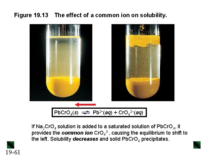 Figure 19. 13 The effect of a common ion on solubility. Pb. Cr. O