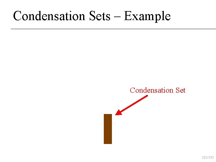 Condensation Sets – Example Condensation Set 101/193 