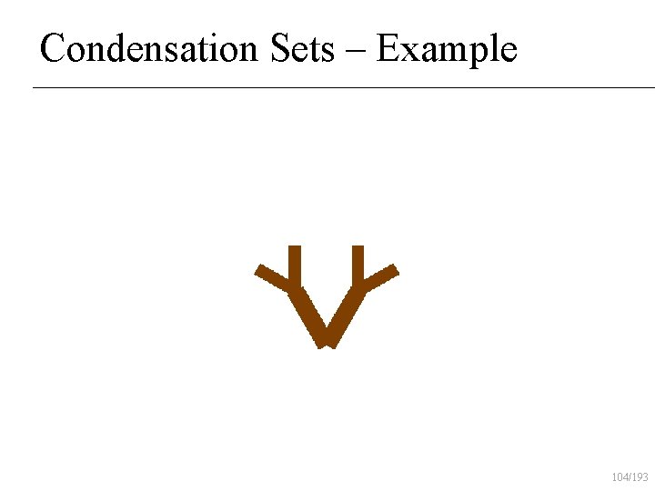 Condensation Sets – Example 104/193 