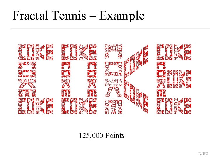 Fractal Tennis – Example 125, 000 Points 77/193 