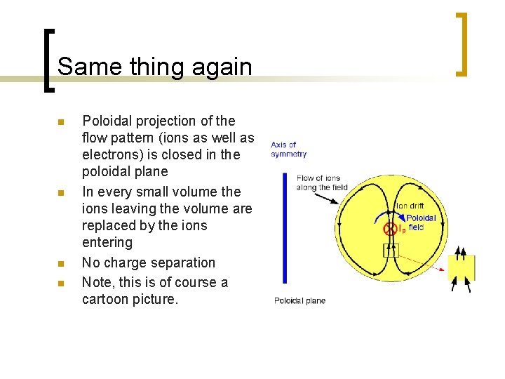 Same thing again n n Poloidal projection of the flow pattern (ions as well