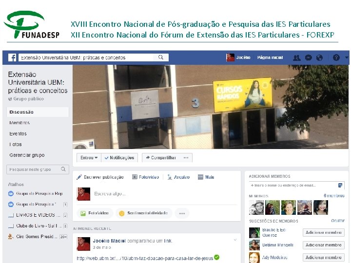 XVIII Encontro Nacional de Pós-graduação e Pesquisa das IES Particulares XII Encontro Nacional do