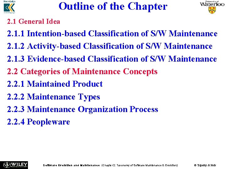 Outline of the Chapter 2. 1 General Idea 2. 1. 1 Intention-based Classification of