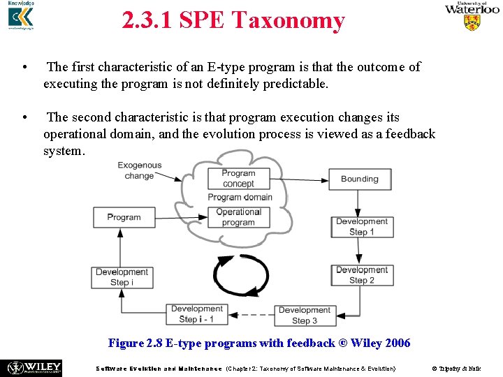 2. 3. 1 SPE Taxonomy • The first characteristic of an E-type program is