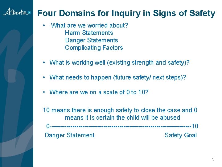 Four Domains for Inquiry in Signs of Safety • What are we worried about? Four Domains for Inquiry in Signs of Safety • What are we worried about?