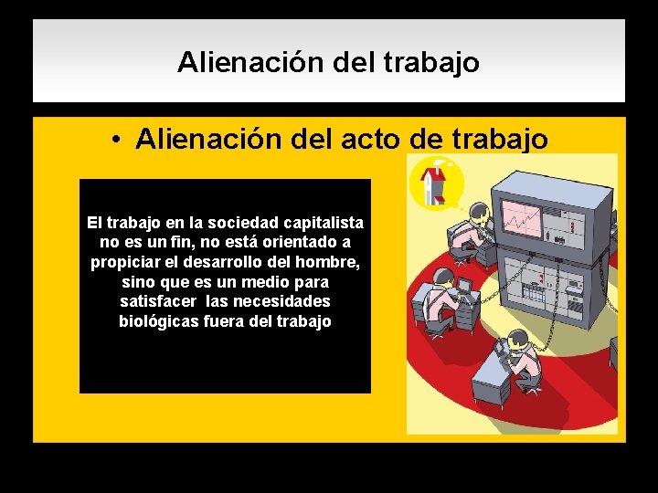 Alienación del trabajo • Alienación del acto de trabajo. El trabajo en la sociedad Alienación del trabajo • Alienación del acto de trabajo. El trabajo en la sociedad