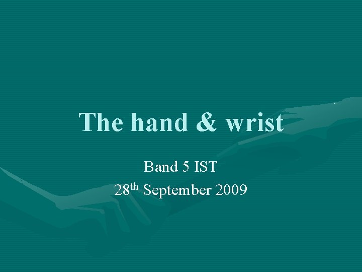The hand wrist Band 5 IST 28 th