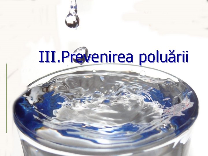 III. Prevenirea poluării 