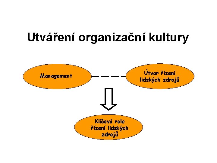Utváření organizační kultury Útvar řízení lidských zdrojů Management Klíčová role řízení lidských zdrojů 