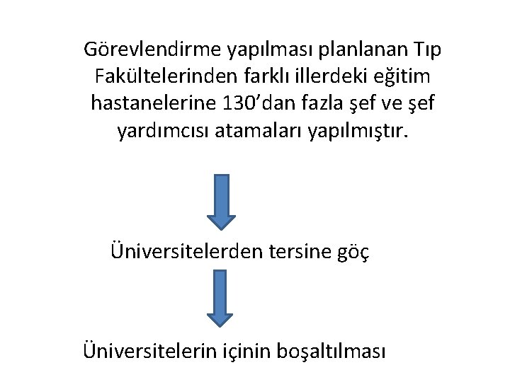 Görevlendirme yapılması planlanan Tıp Fakültelerinden farklı illerdeki eğitim hastanelerine 130’dan fazla şef ve şef