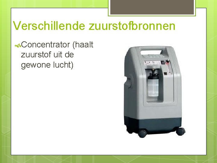 Verschillende zuurstofbronnen Concentrator (haalt zuurstof uit de gewone lucht) 