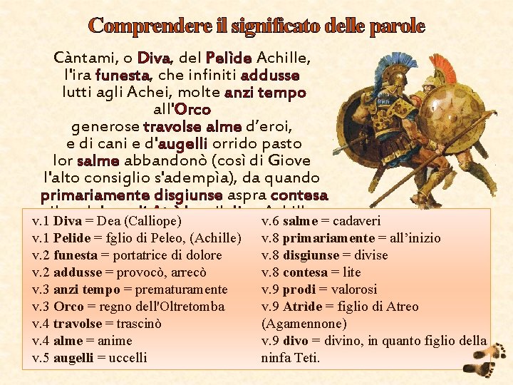 Comprendere il significato delle parole Càntami, o Diva, del Pelìde Achille, l'ira funesta, che