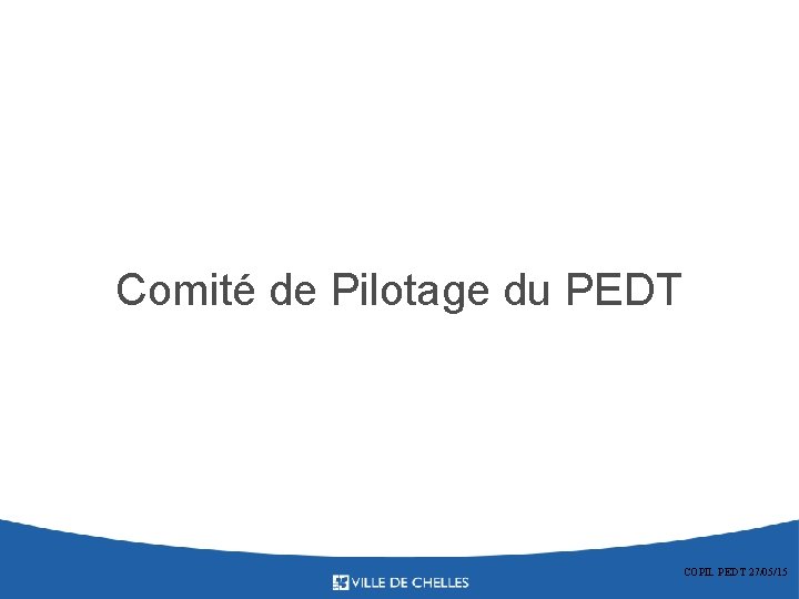 Comité de Pilotage du PEDT COPIL PEDT 27/05/15 