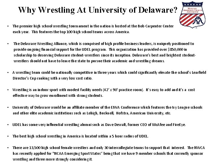 Why Wrestling At University of Delaware? • The premier high school wrestling tournament in Why Wrestling At University of Delaware? • The premier high school wrestling tournament in