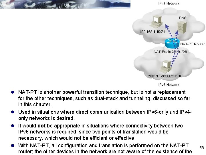 l NAT-PT is another powerful transition technique, but is not a replacement for the