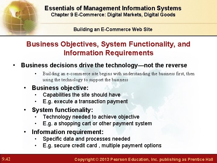 Essentials of Management Information Systems Chapter 9 E-Commerce: Digital Markets, Digital Goods Building an Essentials of Management Information Systems Chapter 9 E-Commerce: Digital Markets, Digital Goods Building an