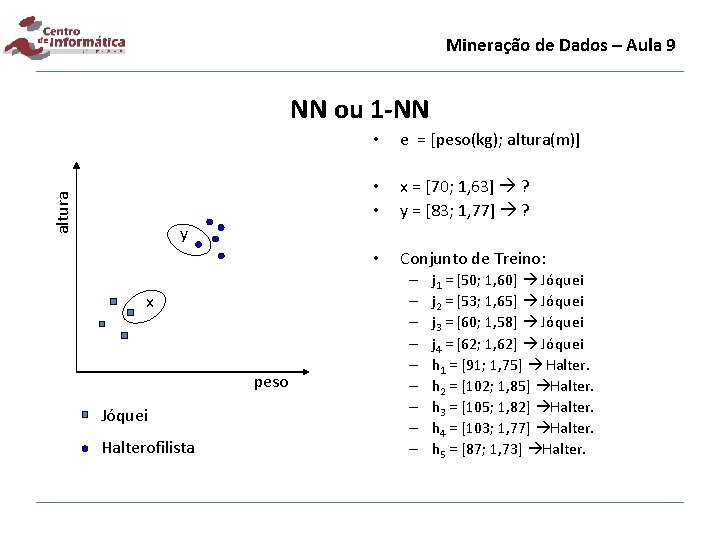 Mineração de Dados – Aula 9 altura NN ou 1 -NN • e =