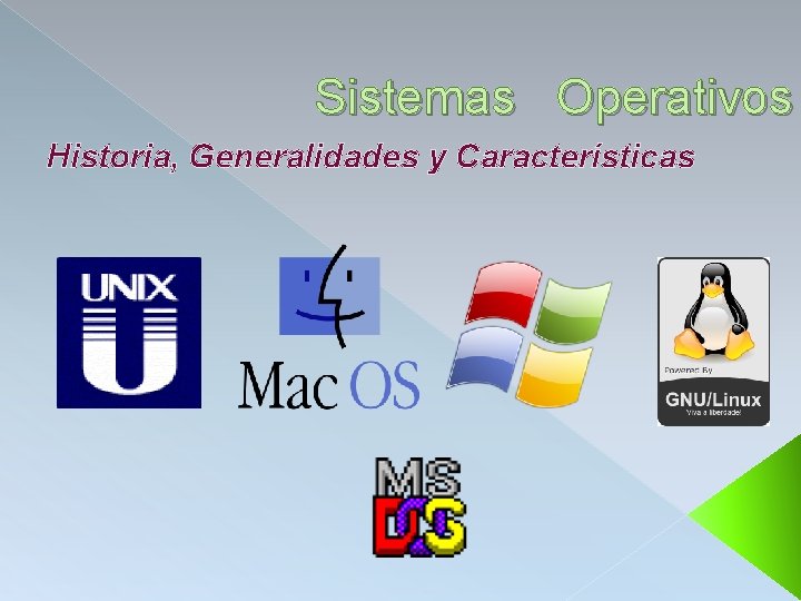 Sistemas Operativos Historia, Generalidades y Características Sistemas Operativos Historia, Generalidades y Características
