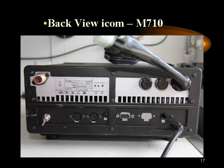  • Back View icom – M 710 17 