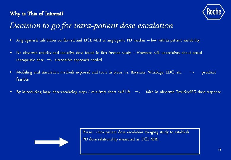 Why is This of Interest? Decision to go for intra-patient dose escalation • Angiogenesis