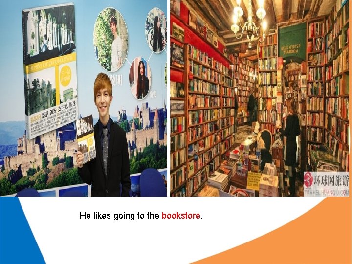 He likes going to the bookstore. He likes going to the bookstore.