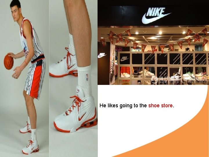 He likes going to the shoe store. He likes going to the shoe store.
