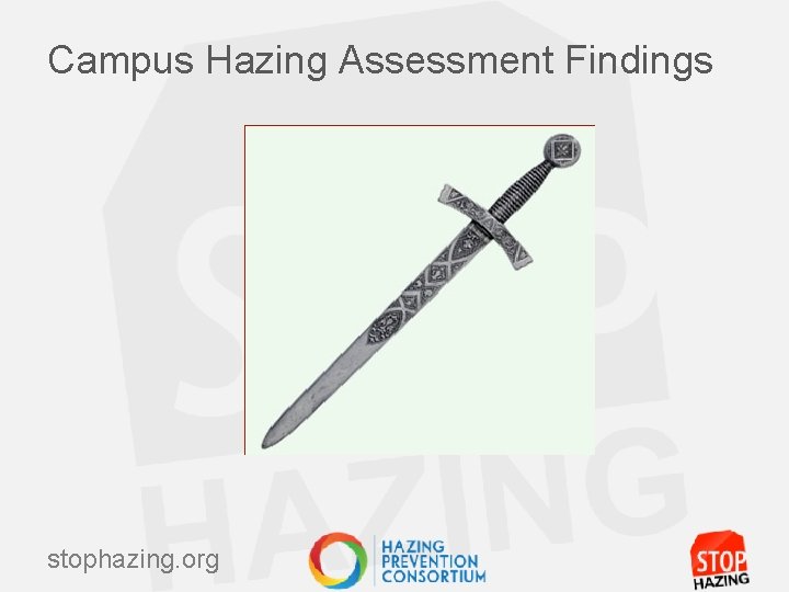 Campus Hazing Assessment Findings stophazing. org 