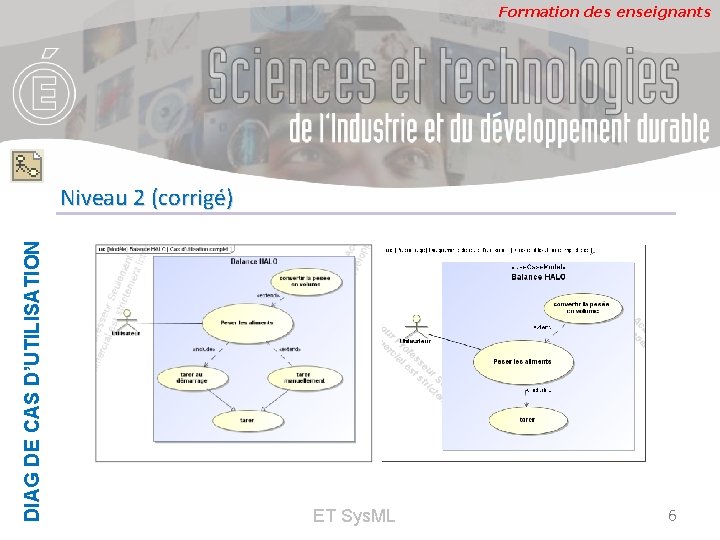 Formation des enseignants DIAG DE CAS D’UTILISATION Niveau 2 (corrigé) ET Sys. ML 6