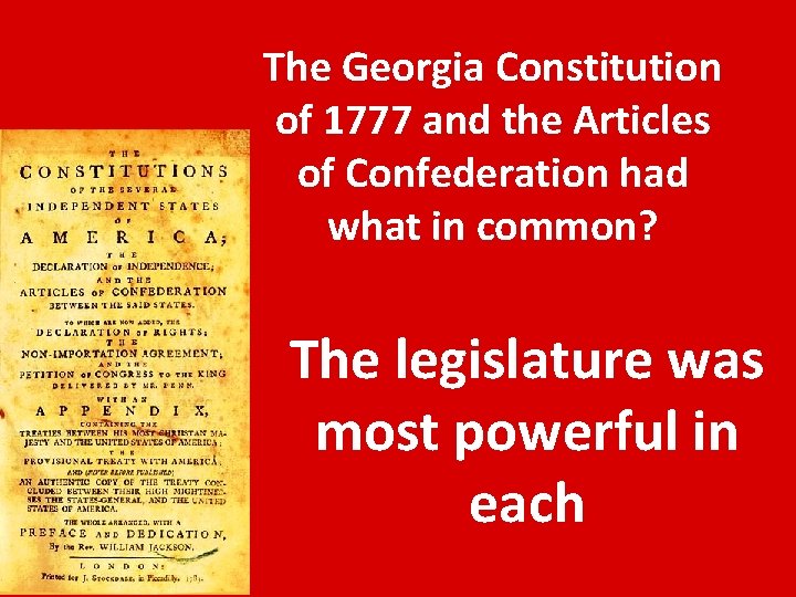 United States Georgia Constitution Review According To The