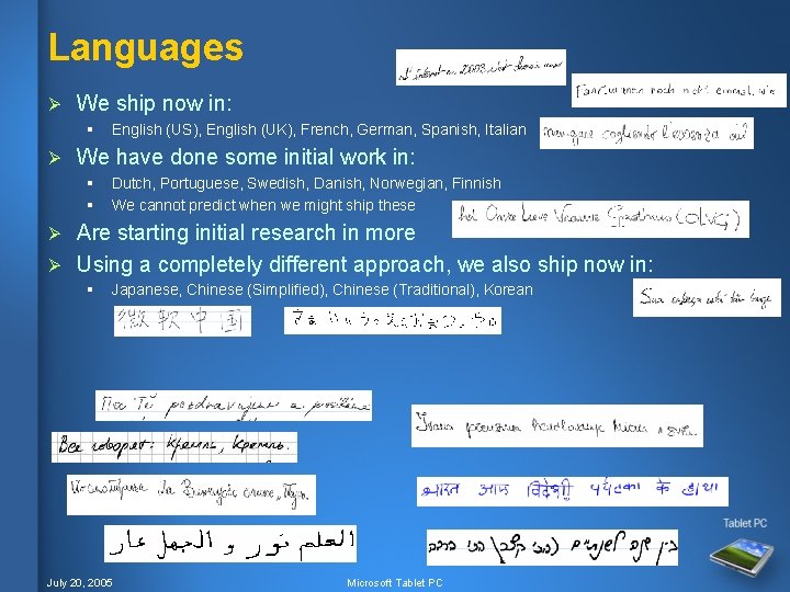Languages Ø We ship now in: § Ø English (US), English (UK), French, German, Languages Ø We ship now in: § Ø English (US), English (UK), French, German,