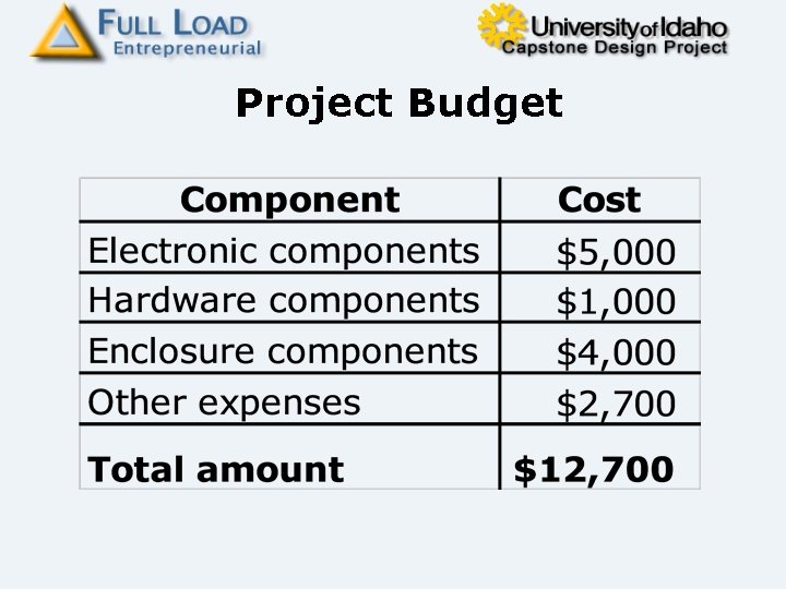 Project Budget 