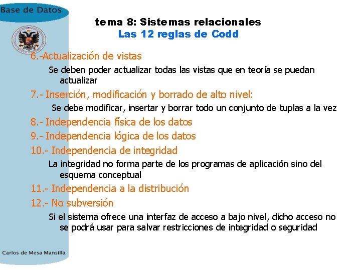 Tema 8 Sistemas relacionales Resumen Sobre el modelo