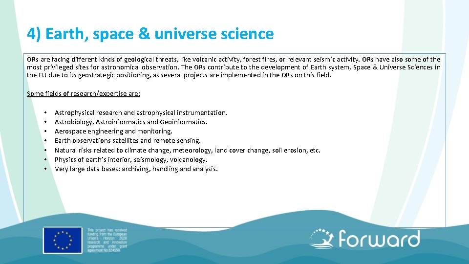 4) Earth, space & universe science ORs are facing different kinds of geological threats,