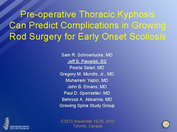 Pre-operative Thoracic Kyphosis Can Predict Complications in Growing Rod Surgery for Early Onset Scoliosis