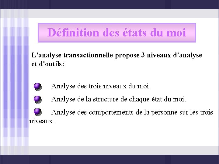 LAnalyse Transactionnelle Plan Partie I Prsentation gnrale de