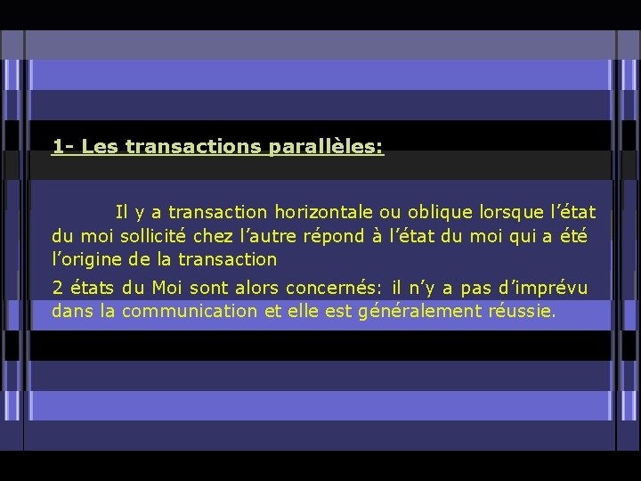 LAnalyse Transactionnelle Plan Partie I Prsentation gnrale de